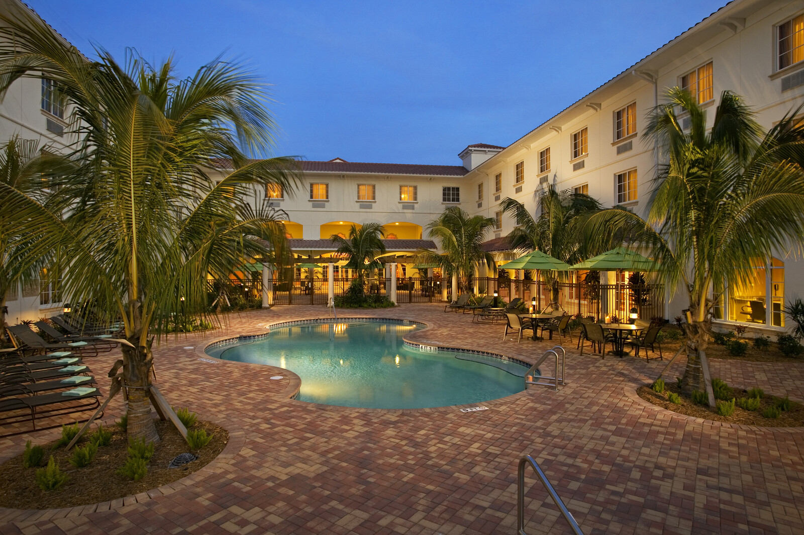 Evening by the hotel pool