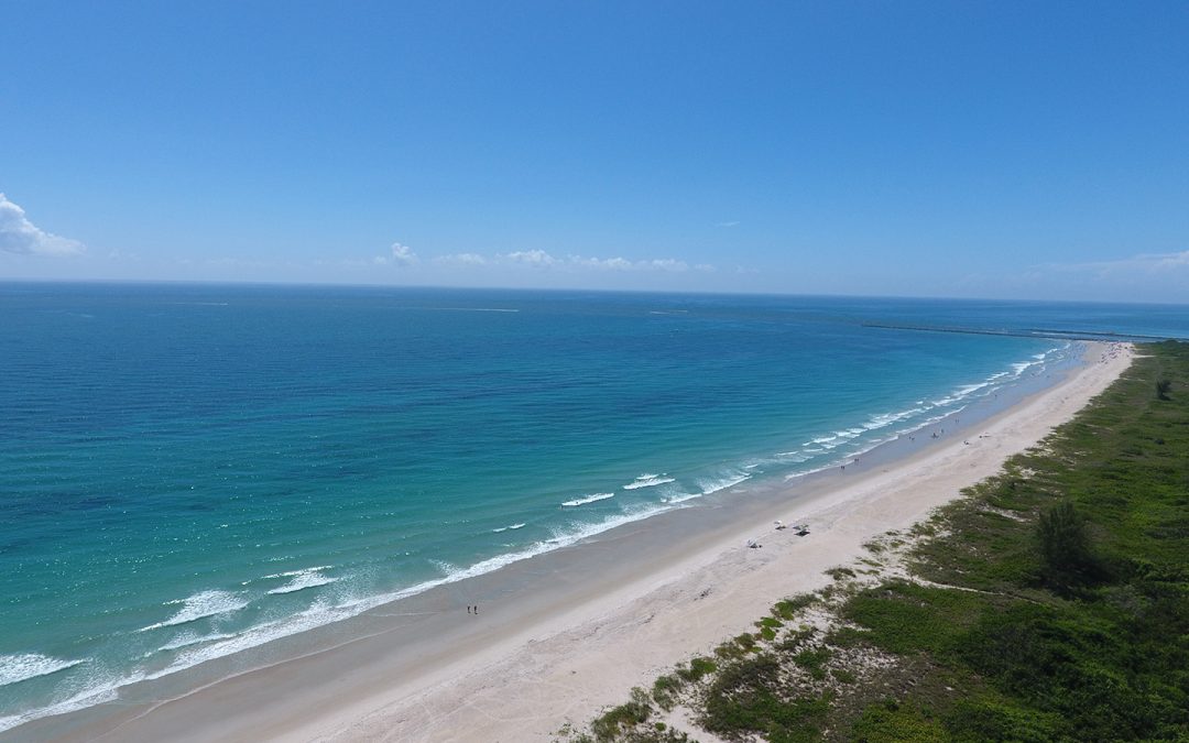 An empty shoreline of a beach.