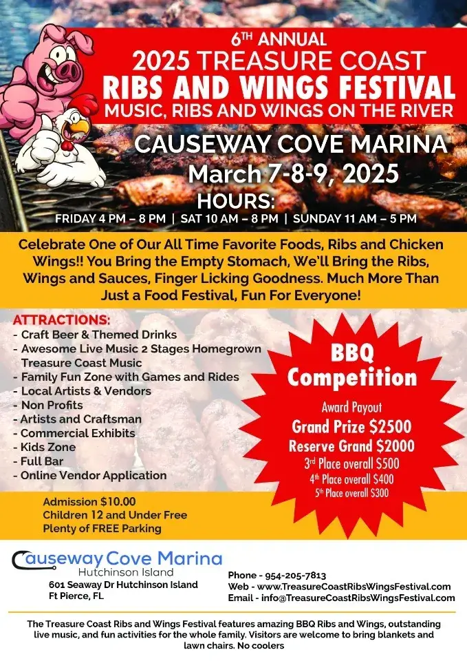 6th Annual Treasure Coast Ribs Wings & Music Festival!